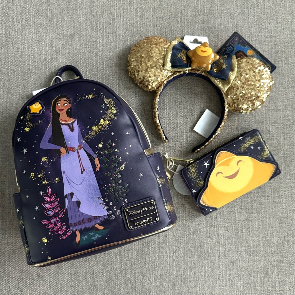 Disney Parks Wish 3 pc Bundle Loungefly Set